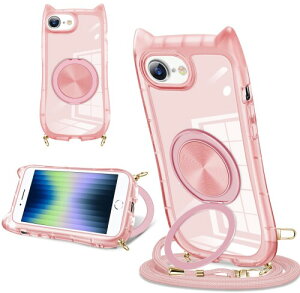 iPhone SE2/SE3/7/8 �p �X�}�z�P�[�X �L���f�U�C�� �V���v���Ńt�@�b�V���� 360° ��]�X�^���h�t�� iPhone SE2/SE3/7/8 �X�}�z�P�[�X ����~�� ���΂ݖh�~ �S�ʓI�ȕی� �������߉\�ȃl�b�N�X�g