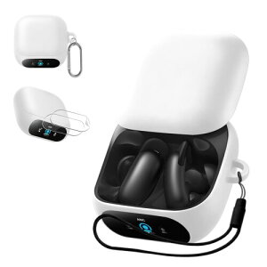 For Anker Soundcore Liberty 5 Pro �p �P�[�X �J�o�[ + 2���t�B���� KONXISA �V���R���P�[�X �ϏՌ� �h���h�o �E�H�b�V���u�� �i�J���r�i�t��+�X�g���b�v�t�� �j ���p���₷�� �����[�d�\ �����^��