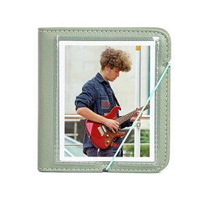 VOVMOEYA 28枚フォトアルバム For Fujifilm instax wide 400/300/210 ポラロイドインスタントカメラ用、チェキアルバム ミニ 3.5x4.5インチサイズ 93g 軽い チェキワイド ポケットフォトアルバム‐グリ