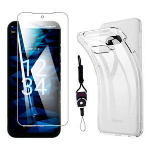 Hcsxlcj For DIGNO SX4 KC-S305/SX4 Wi-Fi KC-S205 BX3/BX3 Plus �P�[�X + �t�B���� �����K���X �Ռ��z�� �\��t���ȒP ��U�h�~ �������� �C�A�h�~ �ϏՌ� �P�[�X �N���A TPU ���� �ϏՌ�