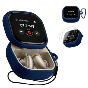 For Anker Soundcore Liberty 5 Pro Max �p �P�[�X �J�o�[ + 2���t�B���� KONXISA �V���R���P�[�X �ϏՌ� �h���h�o �E�H�b�V���u�� �i�J���r�i�t��+�X�g���b�v�t�� �j ���p���₷�� �����[�d�\ ����