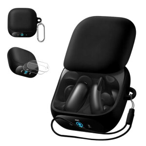 For Anker Soundcore Liberty 5 Pro �p �P�[�X �J�o�[ + 2���t�B���� KONXISA �V���R���P�[�X �ϏՌ� �h���h�o �E�H�b�V���u�� �i�J���r�i�t��+�X�g���b�v�t�� �j ���p���₷�� �����[�d�\ �����^��