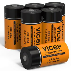 ViCep CR123A �d�r 123A 3V ���`�E���d�r CR17345 1700mAh ��e�� �����d���A���[���Z���T�[�p ��[�d��(CR123A 6��)