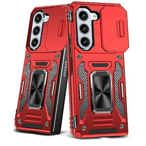 YULNCUZ Galaxy Z Fold5 対応 ケース リング付き スライド式カメラカバー 耐衝撃 スタンド機能 車載ホルダー レンズ保護 ギャラクシーZ フォールド5 対応 スマホケース PC TPUバンパー 防塵 人気