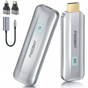 FIGEBNY hdmi ���� ���C�����X ����M�@�Z�b�g 30m�`������ WIFI�s�v��x�� �ȒP�ڑ� PC/�X�}�z/DVD�o��&���j�^�[/�e���r�ȂǓ��� (�V���o�[)