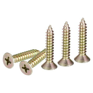 DTGN 25個 #10x1" フラットヘッド木ねじ 真鍮製十字頭自己攻釘 - 木工 家具に最適 - 金