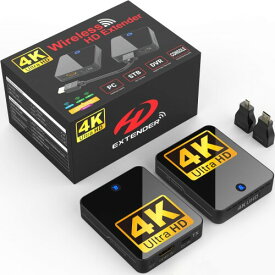 ワイヤレスHDMI 無線送受信機 挿すだけ簡単使用 | 60m安定無線伝送 4K 30Hz | WIFI&設定不要 | 最大4セット増設可能 | テレビ/PC/Mac/Window/カメラ/監視カメラなど対応 | 日本技適認証取得