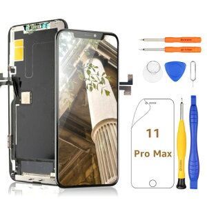 Yodoit iPhone 11 Pro Max �t���p�l�� ��ʌ��� �t�����g�p�l�� FHD LCD �t�����g�K���X �f�W�^�C�U �X�N���[�� �C�� �L�b�g �ȒP �t�B�����t�� �u���b�N 6.5�C���` �Z�b�g