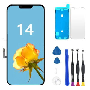 for iPhone 14 tpl LCD ʌ (jasfiuay) iPhone 14  6.1" FHD tgpl 3D ^b`pl C XN[ tgKX Cp[c fW^CU CH