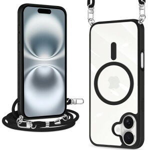 iPhone 16 Plus �P�[�X �N���A �V�����_�[ MagSafe�Ή� ���C�����X�[�d �A�N�����w�� �ϏՌ� �}�O�l�b�g���� �A�C�t�H��16�v���X �P�[�X �}�O�Z�[�t�Ή� �ϋv�� ����~�� ���ϖh�~�i�u���b�N�j