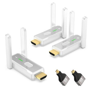 1��2 ���C�����X HDMI ���� ����M�@�Z�b�g 150m���肵���]������ 1080P�𑜓x�T�|�[�g 2.4G/5G/WIFI&�ݒ�s�v ����HDMI �f�����������o�� �̓e���r/�p�\�R��/�m�[�g�p�\�R��/�v���W�F�N�^�[(1��