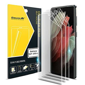 (�w��F�؂��\) GOBUKEE (3��) Galaxy S21 Ultra �K���X�t�B���� (SC-52B) �ی�t�B���� Go-Flex TPU Film (�w��h�~) (�C�A�[��) �M�����N�V�[S21�E���g�� �p �K���X�t�B���� (2021)
