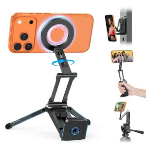 OMOTON TP02 Pro �X�}�z�O�r �V���� 1/4�C���`�A�[�J�l�W�t�� �~�j�O�r Magsafe �X�^���h �X�}�z�X�^���h �X�}�z�O���b�v �^ �܂肽���ݎ� 360°��]�Ή� ���ʃ}�O�l�b�g�� �A���~�� ���O�r �B