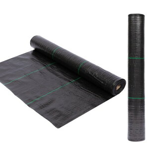 AGGAFA 110gsm (1M x 50M) 100% バージン素材造園、農業、ガーデニング、農業用のプレミアムヘビーデューティー雑草バリアファブリック耐久性のある織物雑草防除膜 防草シート