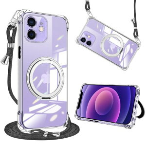weiaoluo �P�[�X iPhone 12 �p�� �y�� ��phone12 �P�[�X �N���A �����O�t�� �A�C�t�H��12 �J�o�[ �V�����_�[�t�� �ϏՌ��\�t�g TPU �J�o�[ �x�[�V�b�N ���|�� �΂߂��� �t�� �c/�� ���߉\�ȃV��