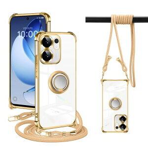 PAILAIMEN OPPO Reno13A �P�[�X �N���A oppo reno 13A �J�o�[ �l�b�N �����O�t�� �V�����_�[ �I�b�|���m13a �P�[�X �ϏՌ� �Ή� �X�}�z�P�[�X ���|�� �΂߂��� ��|�� ���� TPU �X�g���b�v�t�� ���^ �y