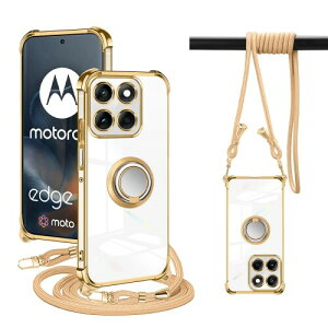 Motorola Edge 60 /Edge 60s/60 Fusion 5G �P�[�X �N���A ���g���[�� Edge 60/Edge 60s/60 Fusion 5G�J�o�[ �l�b�N �����O�t�� �V�����_�[ �ϏՌ� �Ή� ���|�� �΂߂��� ��|�� ���� TPU �X�g���b�v�t�� ���^ �y