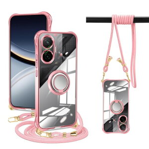 PAILAIMEN Xiaomi POCO F7 �P�[�X �N���A �l�b�N �����O�t�� �V�����_�[ poco f7 �J�o�[ �ϏՌ� �Ή� �X�}�z�P�[�X ���|�� �΂߂��� ��|�� ���� TPU �X�g���b�v�t�� ���^ �y�� �R�t�� �l�b�N�X�g��