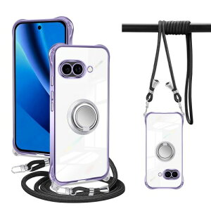 PAILAIMEN Google pixel 10A �P�[�X �N���A �l�b�N �����O�t�� �V�����_�[ �O�[�O���s�N�Z��10a �J�o�[ �ϏՌ� �Ή� pixel 10a �X�}�z�P�[�X ���|�� �΂߂��� ��|�� ���� TPU �X�g���b�v�t�� ���^ �y