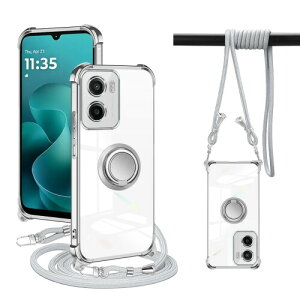 PAILAIMEN Motorola Moto G06 �P�[�X �N���A ���g���[�� g06 �J�o�[ �l�b�N �����O�t�� �V�����_�[ motog06 �X�}�z�P�[�X �ϏՌ� �Ή� ���|�� �΂߂��� ��|�� ���� TPU �X�g���b�v�t�� ���^ �y�� �R�t