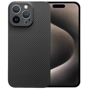 Sisyphy アラミド繊維 ケース iPhone 16 Pro 対応「黒 600D」、ミニマリスト カーボン風 極薄&超軽量