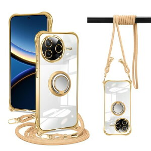 PAILAIMEN Xiaomi POCO F7 Pro �P�[�X �N���A Redmi K80 �J�o�[ �l�b�N �����O�t�� �V�����_�[ poco f7 pro �P�[�X �ϏՌ� �Ή� �X�}�z�P�[�X ���|�� �΂߂��� ��|�� ���� TPU �X�g���b�v�t�� ���^ �y��