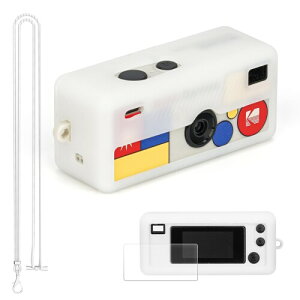 kodak charmera �P�[�X �V���R���J�o�[+�t�B����+�X�g���b�v 3in1 �R�_�b�N�L�[�`�F�[���J�����p �h�� �h�o �L�Y�h�~ (�N���A)