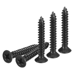 DTGN 100個 #4x3/4" フラットヘッド木ねじ 304ステンレス鋼十字頭自己攻釘 - 木工 家具に最適 - 黒