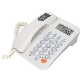 VEGBY1 デスクトップコード付き電話、調整可能な音量、発信者ID、ハンズフリー、多機能固定固定電話、16桁LCDバックライトディスプレイ、オフィスホテルコールセンター用(白い)