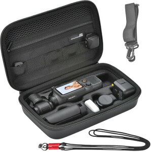 DJI Osmo Pocket 4/Pocket 3/Xtra Muse �Ή� ���[�P�[�X�Z�b�g PU �h�� �o�b�O �S�ʕی� �ϏՌ�,123 CM���� �X�g���b�v ���S�R�[�h/�V�����_�[�X�g���b�v �t�� �S�ʕی� �ϏՌ� �h�o