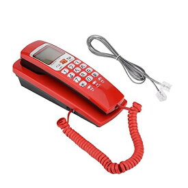 コード付き電話、発信者番号通知電話 コード付き電話、受話器音量調節機能付き 固定電話 家庭またはホテル用のファッション内線電話 (赤)
