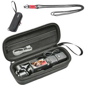 Osmo Pocket 4 �P�[�X DJI Osmo Pocket 4/Pocket 3/Xtra Muse �Ή� PU ���^ �h�� ���[�P�[�X ���[�o�b�O �n�[�h�V�F�� �L�������O�P�[�X,�X�g���b�v/�t�b�N�t�� �h�o �ϏՌ�