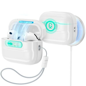 ESR AirPods Pro3 �P�[�X(2025) AirPods Pro ��3����Ή� USB-C�^Lightning�P�[�u���Ή� MagSafe�Ή� �}�O�l�b�g�J�o�[���b�N �����ی� �L�����[�X�g���b�v�t�� �G�A�[�|�b�Y�v��3��p �z���C�g