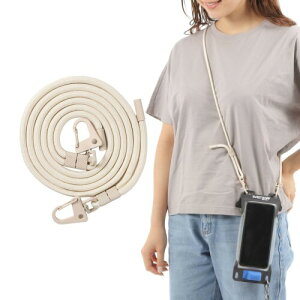 (sweetleaff) スマホ ショルダー ストラップ 太め iphone 携帯 肩掛け 首掛け 紐 頑丈 2点吊り ネックストラップ メンズ レディース 6色 (ベージュ)
