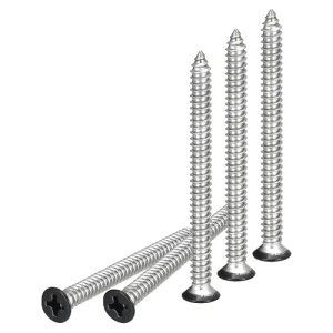 DTGN 50個 #12x3" フラットヘッド木ねじ 304ステンレス鋼黒十字頭自己攻釘 - 木工 家具に適しています - レンガレッド