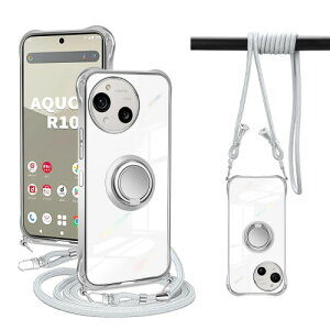 PAILAIMEN GAQUOS R10 SH-51F �P�[�X �N���A AQUOS R9 �J�o�[ �l�b�N �����O�t�� �V�����_�[ aquos r10 �P�[�X �ϏՌ� �Ή� A501SH SH-M31 �X�}�z�P�[�X ���|�� �΂߂��� ��|�� ���� TPU �X�g���b�v�t�� ��