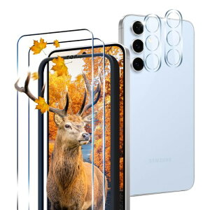 �K�C�h�g�t�� �p Galaxy S24 FE �K���X�t�B���� 2�� + 2�� �J�����ی�t�B�����Z�b �Ή� Galaxy S24FE �ی�t�B���� �����K���X �t�B���� �P�[�X �����ߗ� 3D Touch�Ή� ����0.26�����^ ��U�h�~ ��