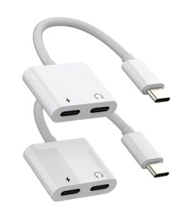 �f���A��USB-C �w�b�h�z���A�_�v�^�[�i2���j2in1 �[�d���I�[�f�B�I�X�v���b�^�[�P�[�u�� �Ή�apple �Ή�iPhone 15 Pro Max Plus �Ή�iPad Pro Air Mini DAC�^�C�vC�W���b�N �Ή�Samsung �Ή� CJJ-AU