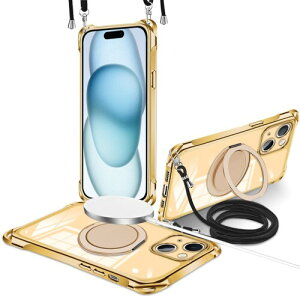 GULEIYAA iPhone 15 Plus �p �P�[�X �c�����Ή� 360° ��]�X�^���h �����O �}�O�l�b�g���� MagSafe �Ή� ���C�����X�[�d�Ή� �� phone 15plus �P�[�X ���|�� �΂߂��� ��|�� �ϏՌ� �ԍڃz���_�[ �Ή�