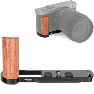 Leftfoto S9レトロハンドグリップL字型ブラケット 木製グリップ付き LUMIX S9カメラ用 底面アルカクイックリリースプレート内蔵 ブラック