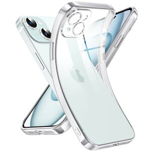 Supdeal クリスタル クリアな透明電話ケース対応iPhone 15 Plus,(カメラレンズ保護)(シリコン高精細透明)(黄変しない)(極薄でソフトな素肌感覚)(耐衝撃)アイフォン 15 プラススマホカバー衝突