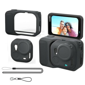 Taoricup Insta360 GO Ultra �Ή� �ی�P�[�X �V���R���P�[�X �ی�J�o�[ Insta360 GO Ultra �Ή� �A�N�Z�T���[ �A�N�V�����J���� (Black)
