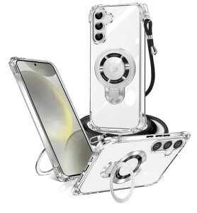 weiaoluo Galaxy s24 �P�[�X �N���A SCG25 SC-51E �P�[�X�����O�t�� MagSafe�Ή� �V�����_�[ SM-S921Q �P�[�X �ϏՌ� �T���X�� �M�����N�V�[ S24 �Ή��J�o�[ ���C�����X�[�d �}�O�l�b�g���� ���߉\ ��