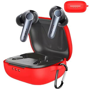 AIYYXX Earfun Air pro 4 ケース 対応 エアプロ4 液状シリコン ケース 全面保護 耐衝撃 指紋防止 防震 防塵 落下/紛失防止 開閉式防塵カバー カラビナ付き(ブルー)