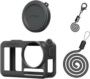 BOOLINN For DJI Osmo Action 5Pro/4/3 �J�o�[ �V���R���P�[�X�A�N�Z�T���[�����Y�v���e�N�^�[+�X�g���b�v Action 5 Pro/4/3 �Ή� ���h�~ �����h�~ �_�炩�� �h�U ����~�� �g�тɕ֗� ���t���ȒP �J