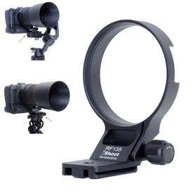 iShoot金属レンズサポート襟、レンズブラケット襟、三脚ソケット、カメラリング式三脚座、 三脚マウントリング, キヤノン Canon RF 135mm f/1.8 L IS USMと互換性があります, 底部は Arca Fit クイ