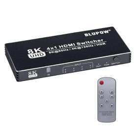 BLUPOW 8K@60Hz 4K@120Hz HDMI2.1切替器 4入力1出力 セレクター スイッチャー PS5・Xbox・Blu-ray palyer・Apple TV・Fire TVなど対応 hdmi切り替え・分配機・スプリッター VA141