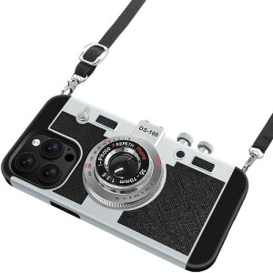 UnnFiko For iPhone 12 Pro �P�[�X �J�����f�U�C�� ������� ���g�� 3D �n�[�h�P�[�X �������낢 �g�ѕی�J�o�[ 6.1�C���` �A�C�t�H�� 12 �v�� �l�b�N�X�g���b�v�t�� (iPhone 12 Pro, �u���b�N)