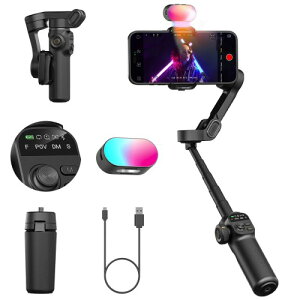 AOCHUAN Smart X2 �X�}�[�g�t�H���W���o���X�^�r���C�U�[ 360°��] OLED�f�B�X�v���C ����20cm�������b�h���B��_ ���߉\��7�FRGB�t�B�����C�g ��̃r�f�I�B�e�ɍœK X2�L�b�g �u���b�N