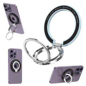 (La Momo)スマホリング スタンド マグネット式 360度回転 マグセーフ 磁石 背面スマホリング 薄型 強力 リングスタンド 取外し可能 強力 おしゃれ 落下防止 粘着 ジェル シンプル スタイリ